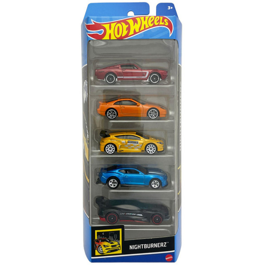 Набір з 5 машинок Хот Вілс Нічна Гонка Hot Wheels Nigtburnerz Mattel HTV43