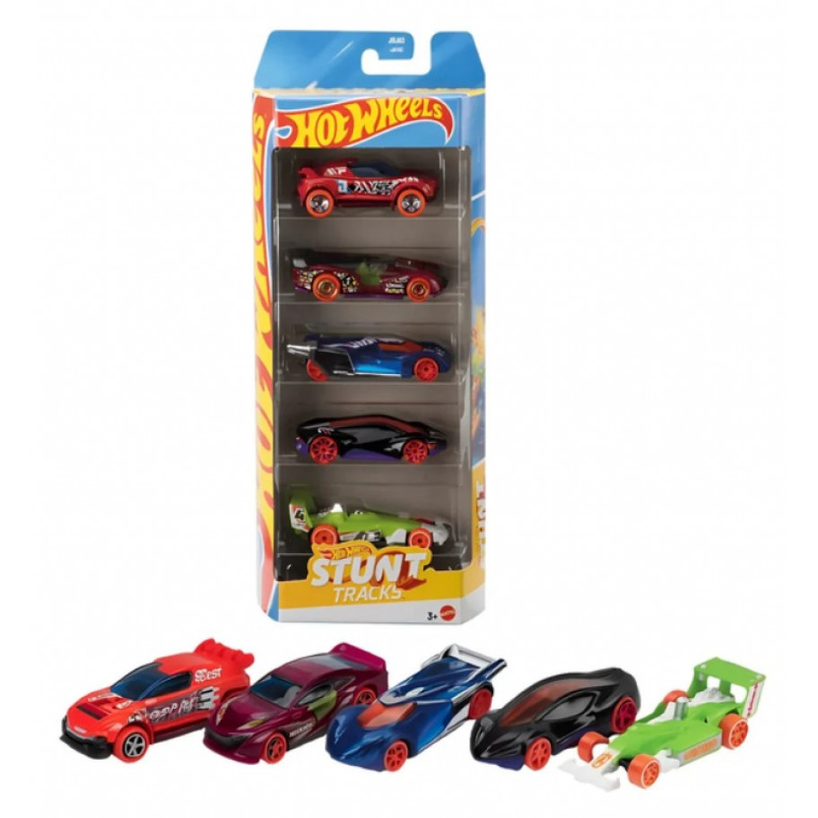 Набор из 5 Машинок Хот Вилс Stunt Tracks Hot Wheels Mattel JBJ83