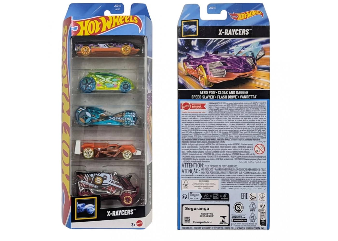 Набір із 5 машинок Хот Вілс X-Raycers Hot Wheels Mattel JKG15