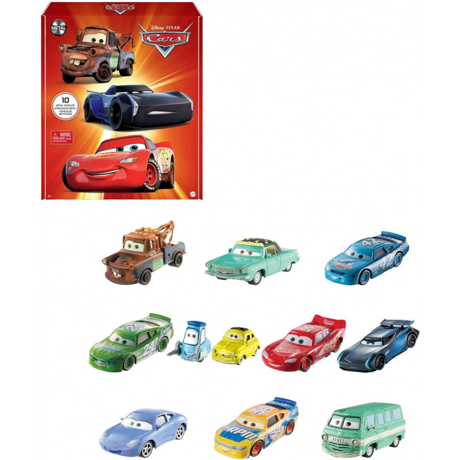 Набір із 11 машинок Тачки Маквін Disney Pixar 1:55 Mattel HBW15