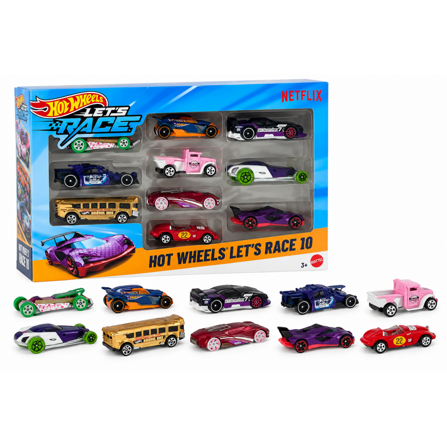Набір з 10 машинок Хот Вілс Hot Wheels Let's Race 10 Mattel JGN40