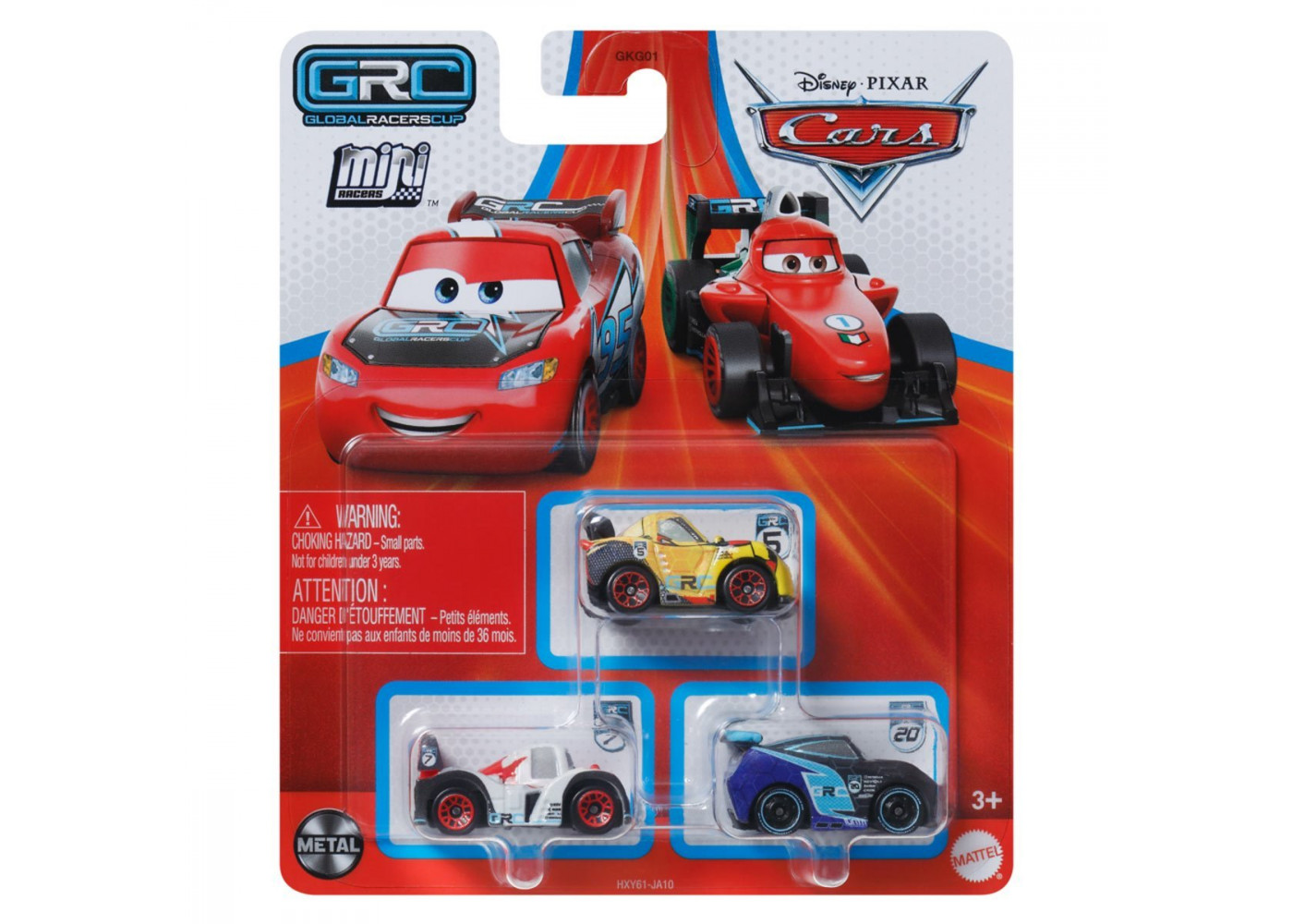 Набор 3 машинки металл Тачки Disney Pixar Cars Mini Racers 2024 Mattel HXY61