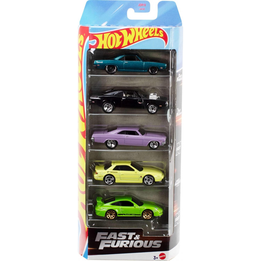 Набір з 5 машинок Хот Вілс 1:64 Hot Wheels Fast & Furious Mattel JDR19