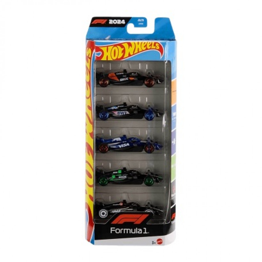Набор из 5 машинок Хот Вилс Формула 1 Hot Wheels 1:64 FORMULA 1 Mattel JBJ78