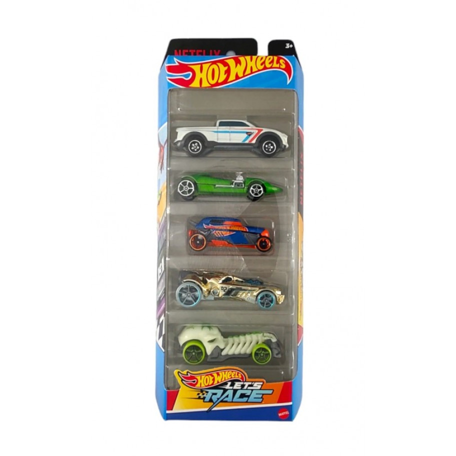 Набір з 5 машинок Хот Вілс Гонки Hot Wheels Let’s Race Netflix Mattel HTV42