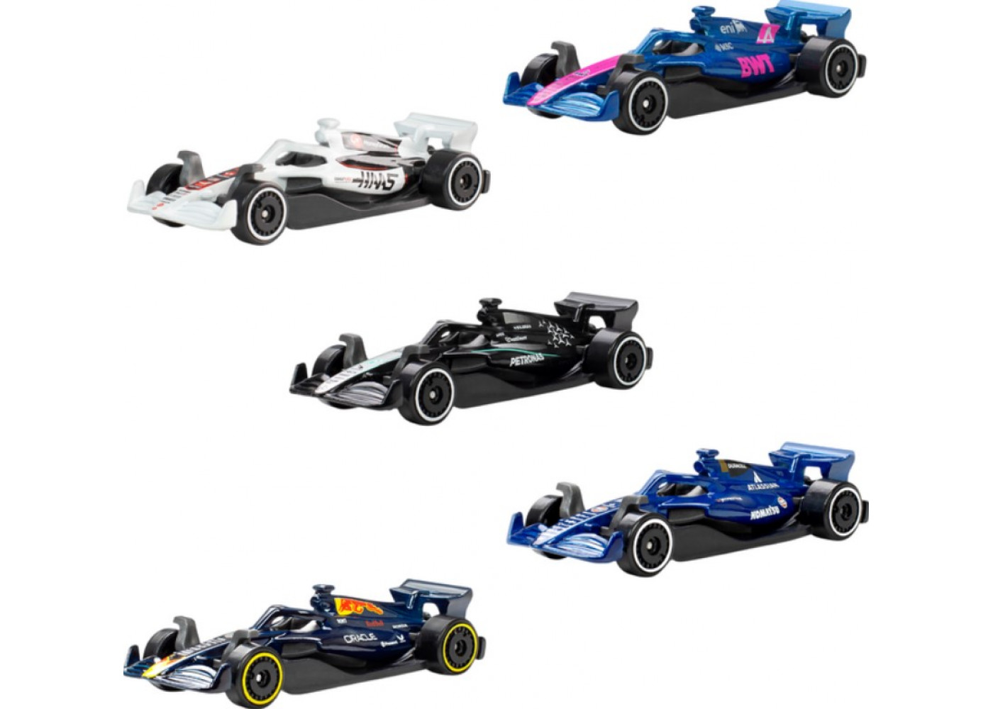 Набор из 5 болидов Хот Вилс F1 Hot Wheels 1:64 Racing Team Formula One Hot Wheels Mattel JKG12