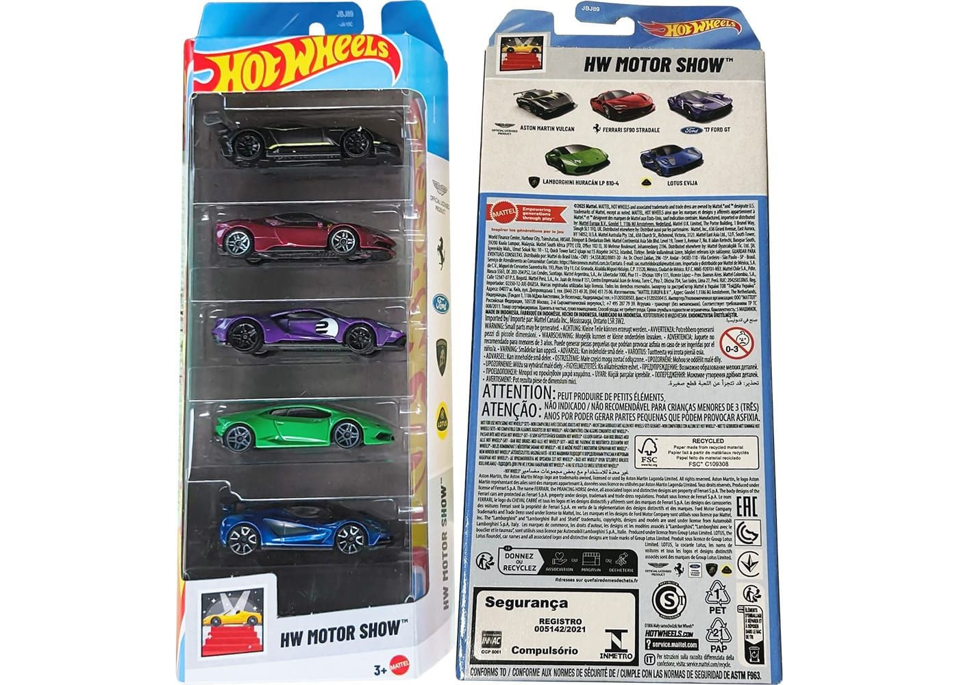 Набор из 5 машинок Хот Вилс Hot Wheels 1:64 HW Motor Show Mattel JKG10