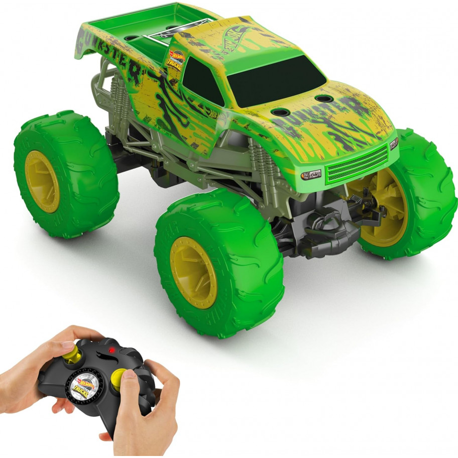 Великий Хот Вілс Монстр Трак 1:15 Ганкстер на Пульті Управління Monster Trucks RC Gunkster Hot Wheels HTP15