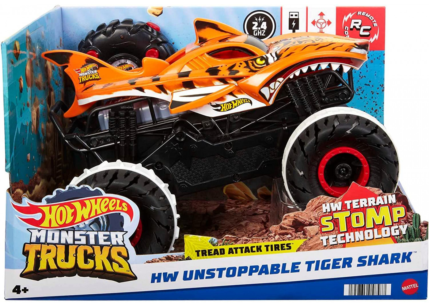 Купить Большой Монстр Трак 1:15 Тигровая Акула на Пульте Управления Monster  Trucks RC Tiger Shark Hot Wheels HGV87 по цене 2 269 грн. от производителя