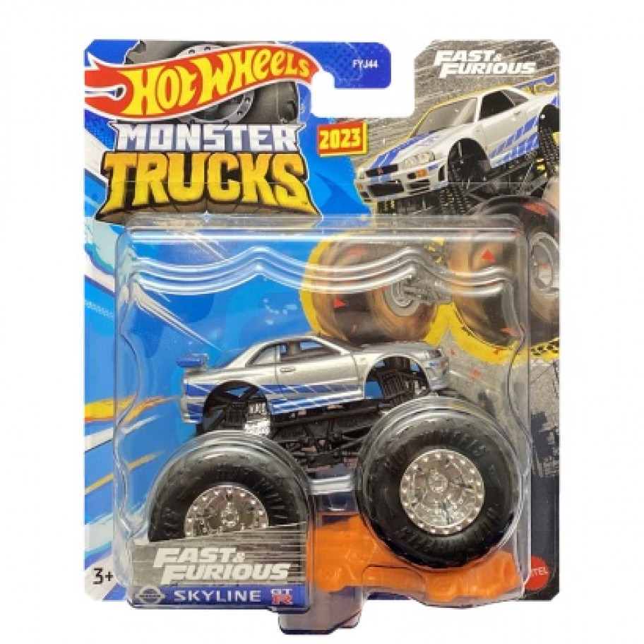 Машинка Хот Вілс Монстр Трак Monster Trucks Nissan Skyline Fast & Furious Hot Wheels HNM76