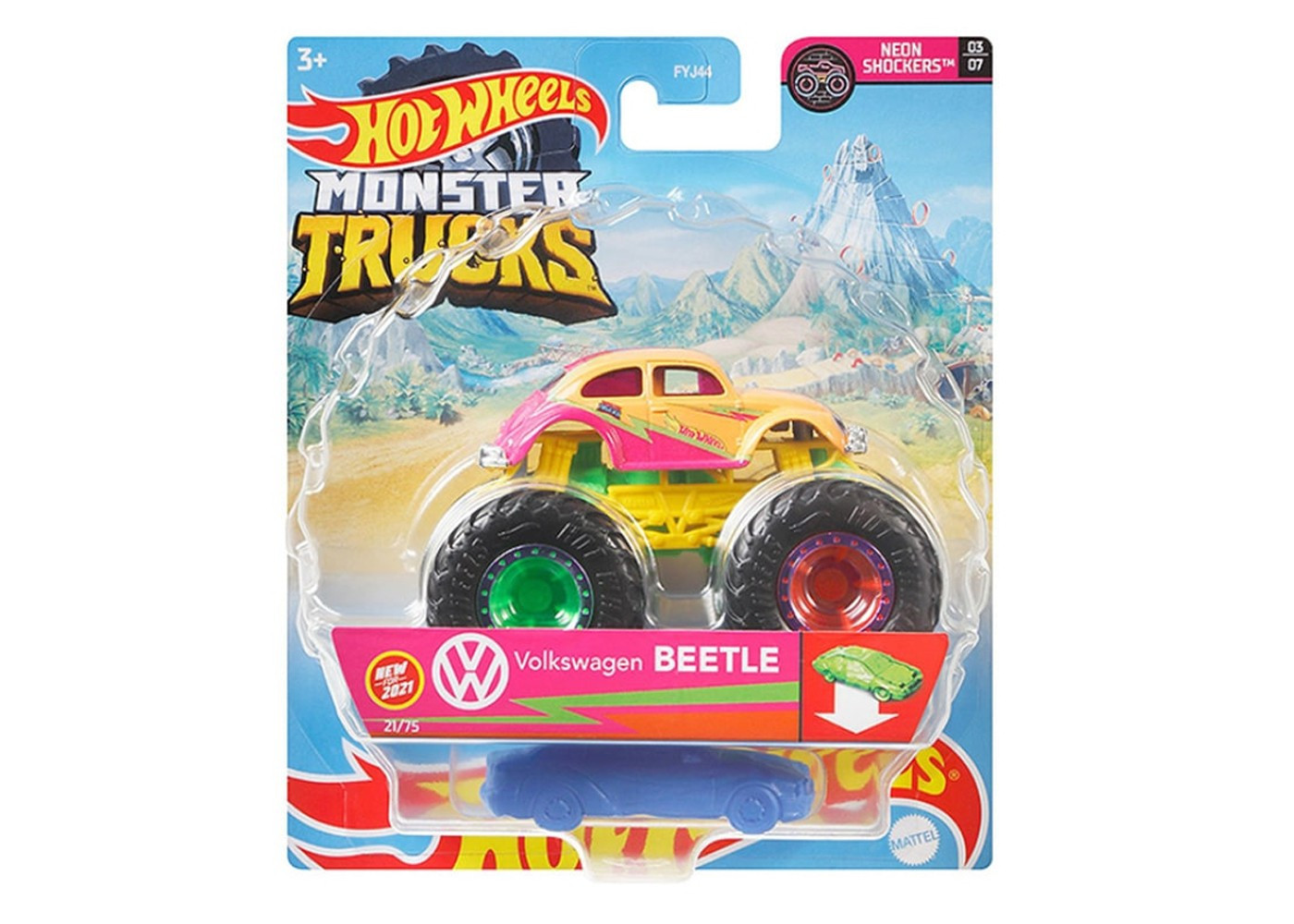 Машинка Монстр Трак Фольксваген Битл Хот Вилс 1:64 Hot Wheels Monster Trucks Volkswagen Beetle Mattel GTH59