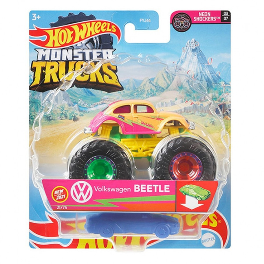 Машинка Монстр Трак Фольксваген Битл Хот Вилс 1:64 Hot Wheels Monster Trucks Volkswagen Beetle Mattel GTH59