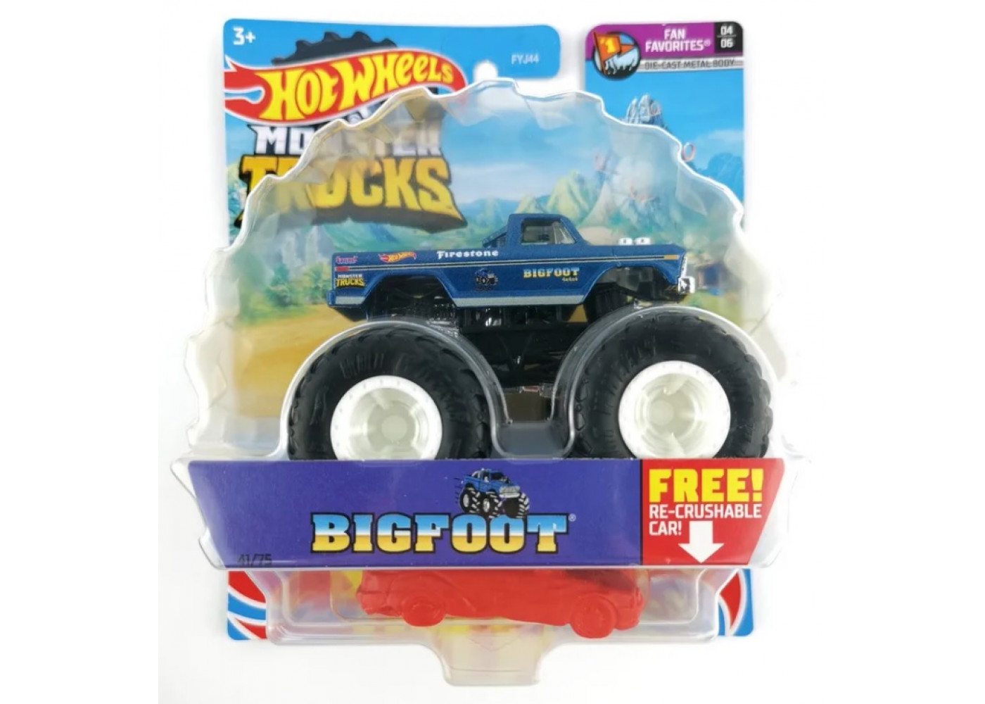 Машинка Монстр Трак Бигфут Хот Вилс 1:64 Hot Wheels Monster Trucks Bigfoot Mattel GWJ99