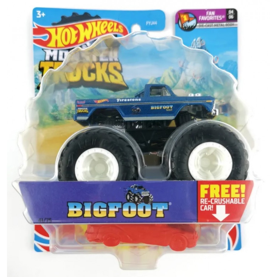 Машинка Монстр Трак Бигфут Хот Вилс 1:64 Hot Wheels Monster Trucks Bigfoot Mattel GWJ99