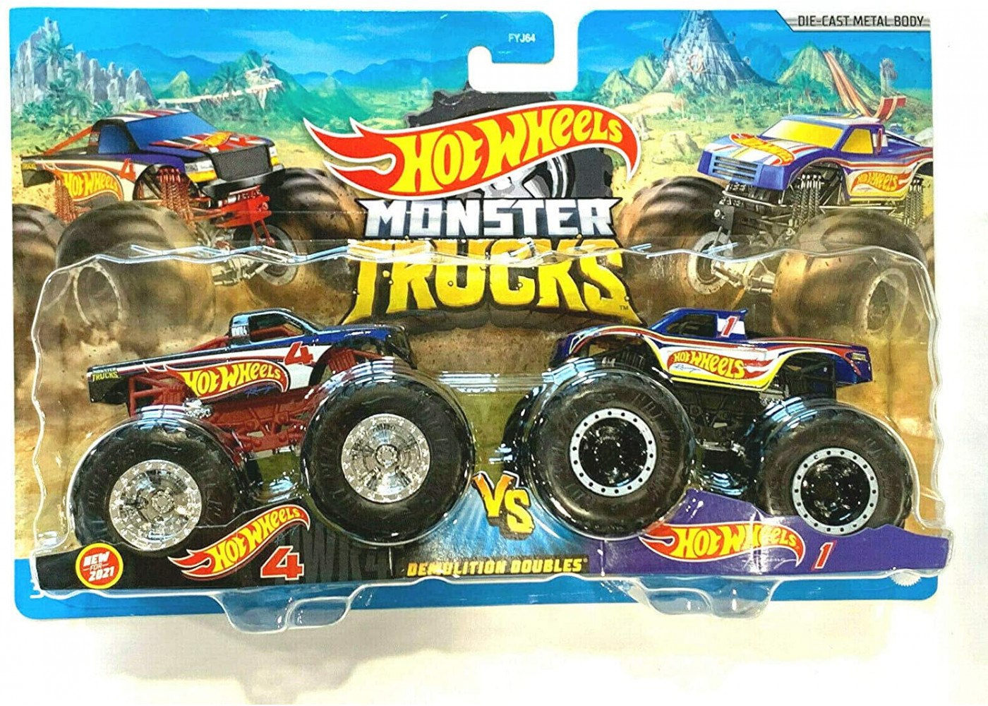 Машинки Хот Вилс №4 Против №1 Монстр Трак Monster Trucks Hot Wheels GTJ50