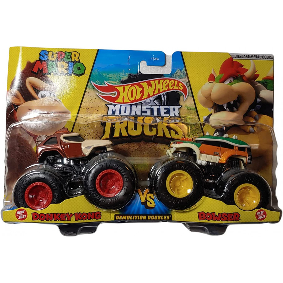 Машинки Хот Вилс Донки Конг против Боузера Монстр Трак Donkey Kong vs Bowser Hot Wheels Mattel GTR48