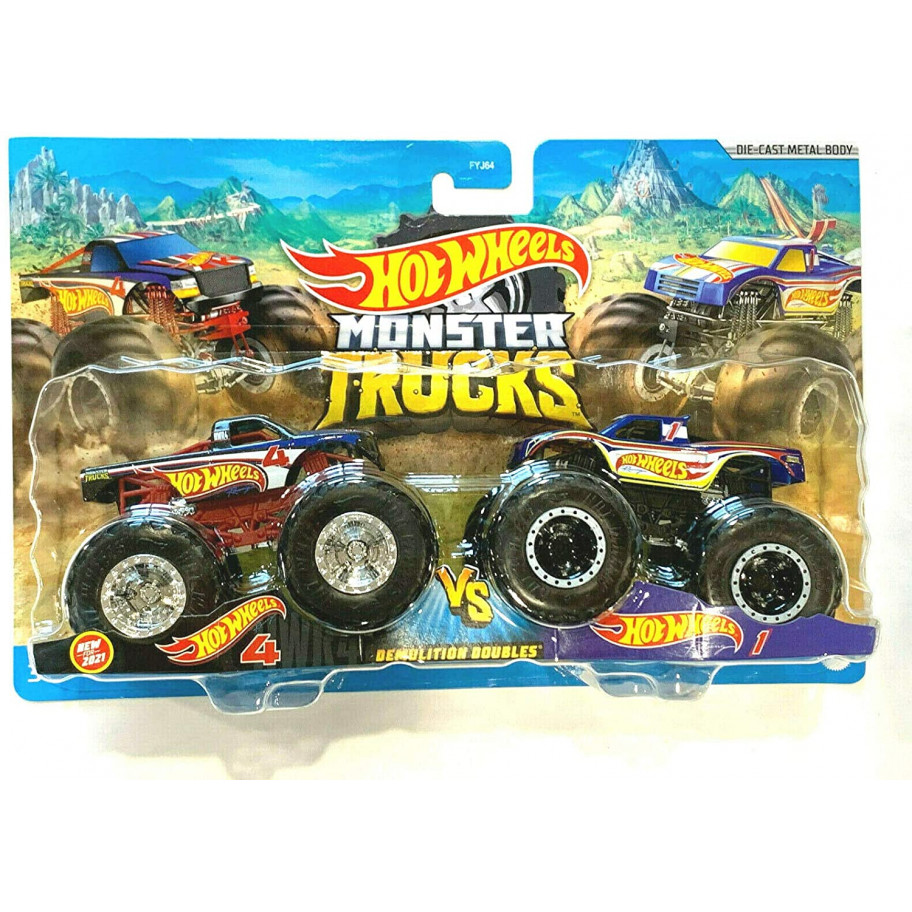 Машинки Хот Вилс №4 Против №1 Монстр Трак Monster Trucks Hot Wheels GTJ50