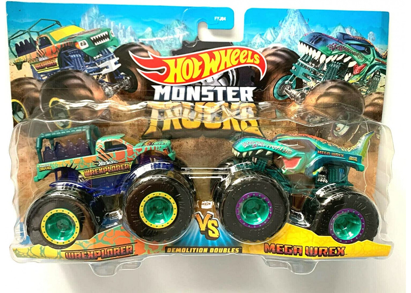 Машинки Хот Вілс Монстр Трак Monster Trucks Wrexplorer vs Mega Wrex Hot Wheels HDG16