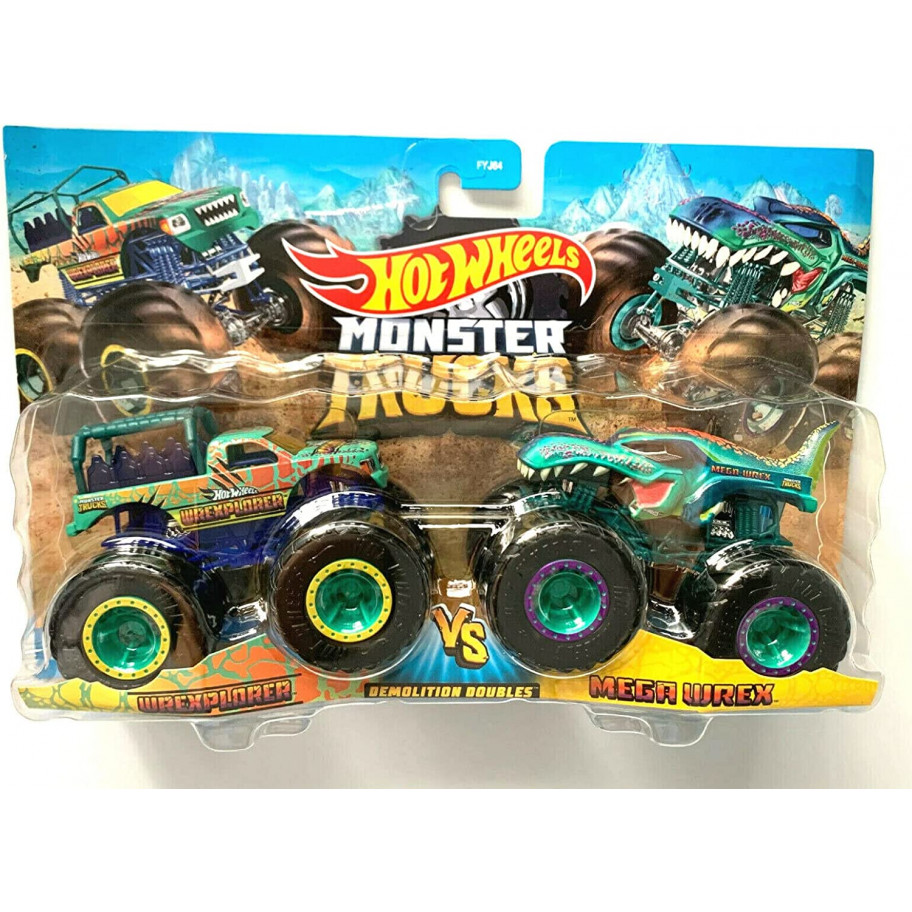 Машинки Хот Вілс Монстр Трак Monster Trucks Wrexplorer vs Mega Wrex Hot Wheels HDG16