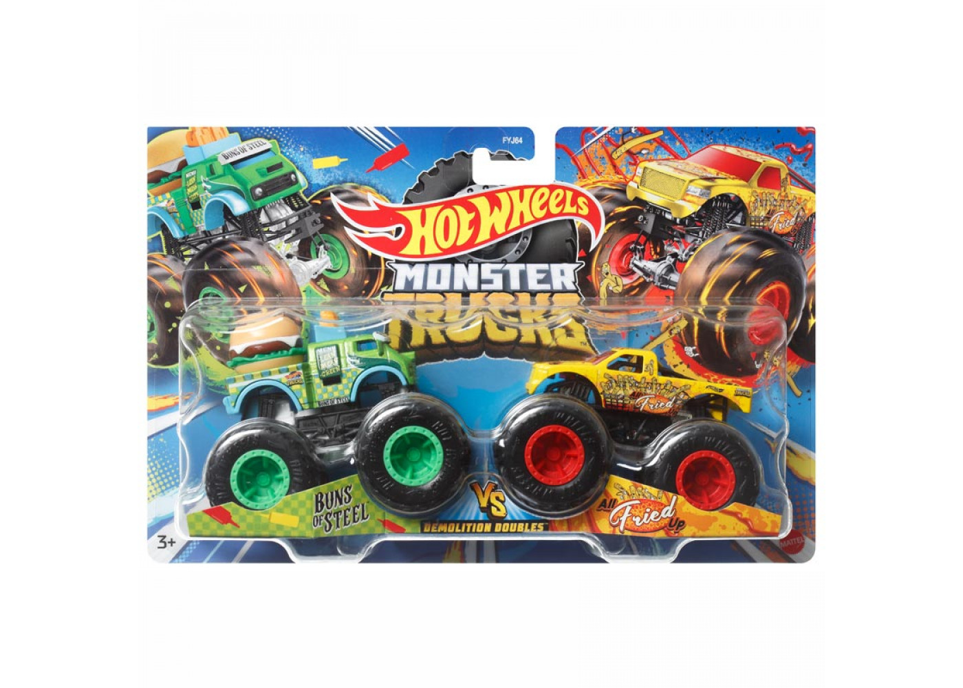 Машинки Хот Вілс Монстр Трак Monster Trucks Bins of Steel VS All Fried up Hot Wheels HLT64