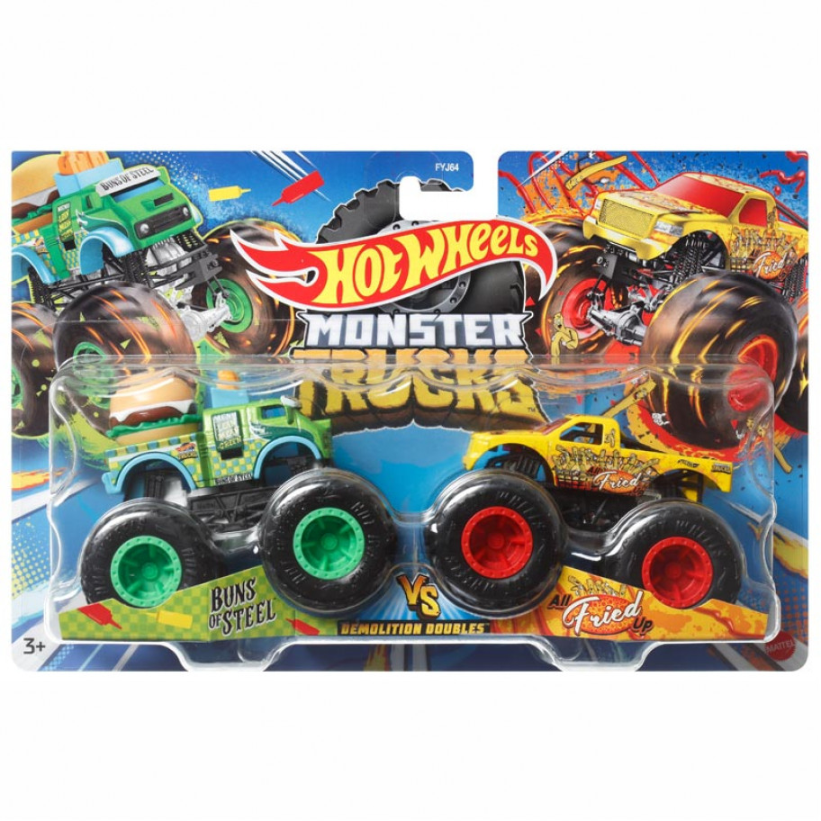 Машинки Хот Вілс Монстр Трак Monster Trucks Bins of Steel VS All Fried up Hot Wheels HLT64