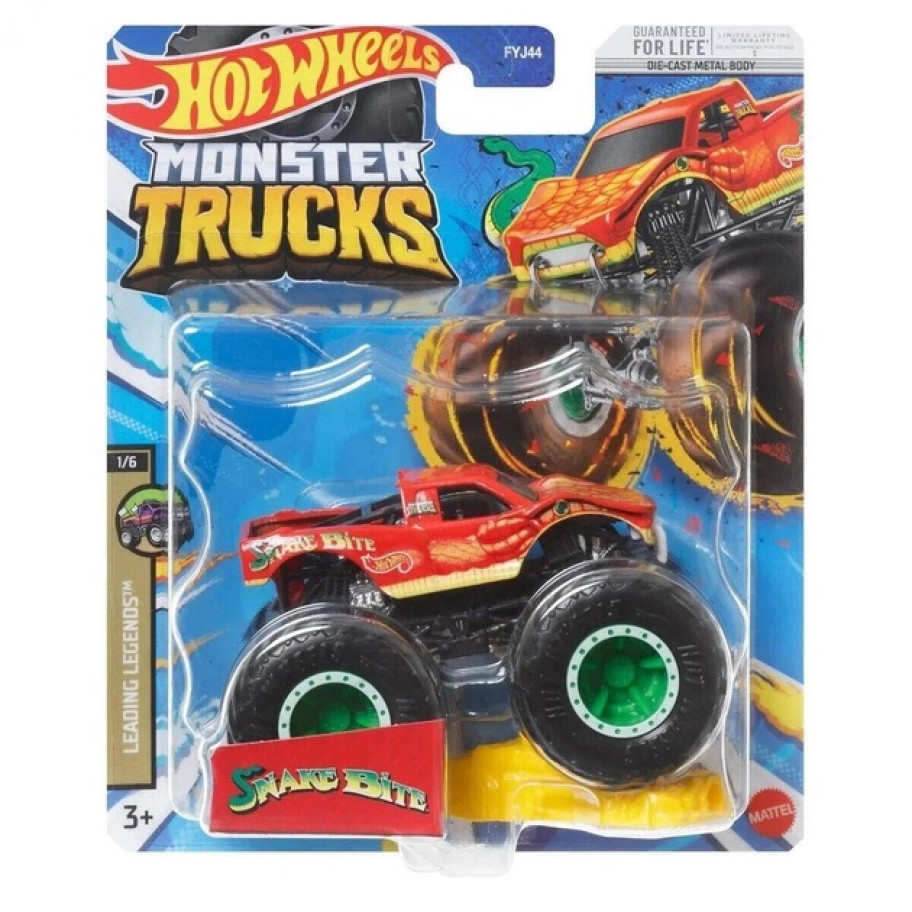 Машинка Хот Вілс Монстр Трак Monster Snake Bite Hot Wheels HNW19