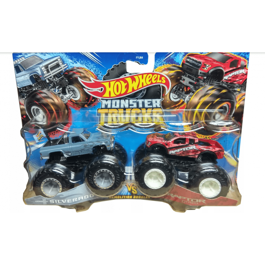 Машинки Хот Вілс Монстр Трак Monster Trucks Silverado VS Raptor Hot Wheels HLT60