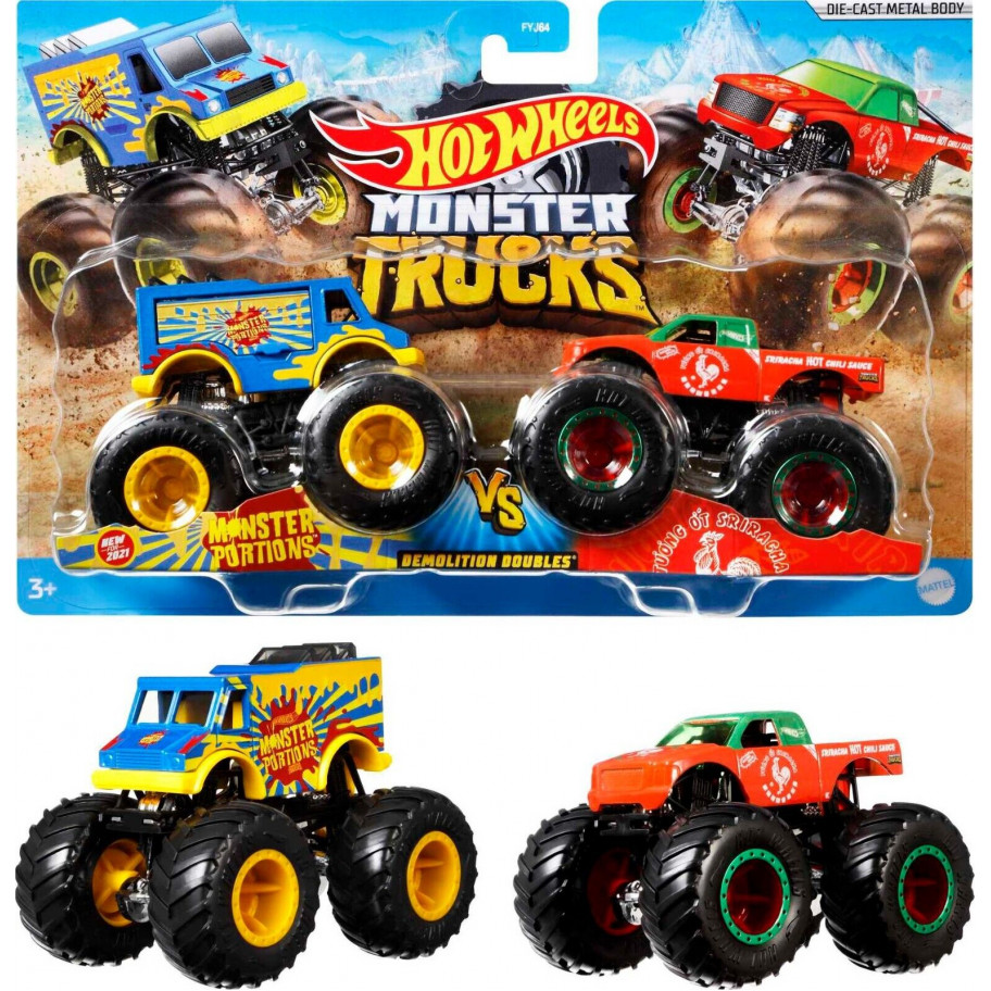 Машинки Хот Вілс Монстр Трак Monster Trucks Monster Portions и Tuong ot Sriracha Hot Wheels GTJ49