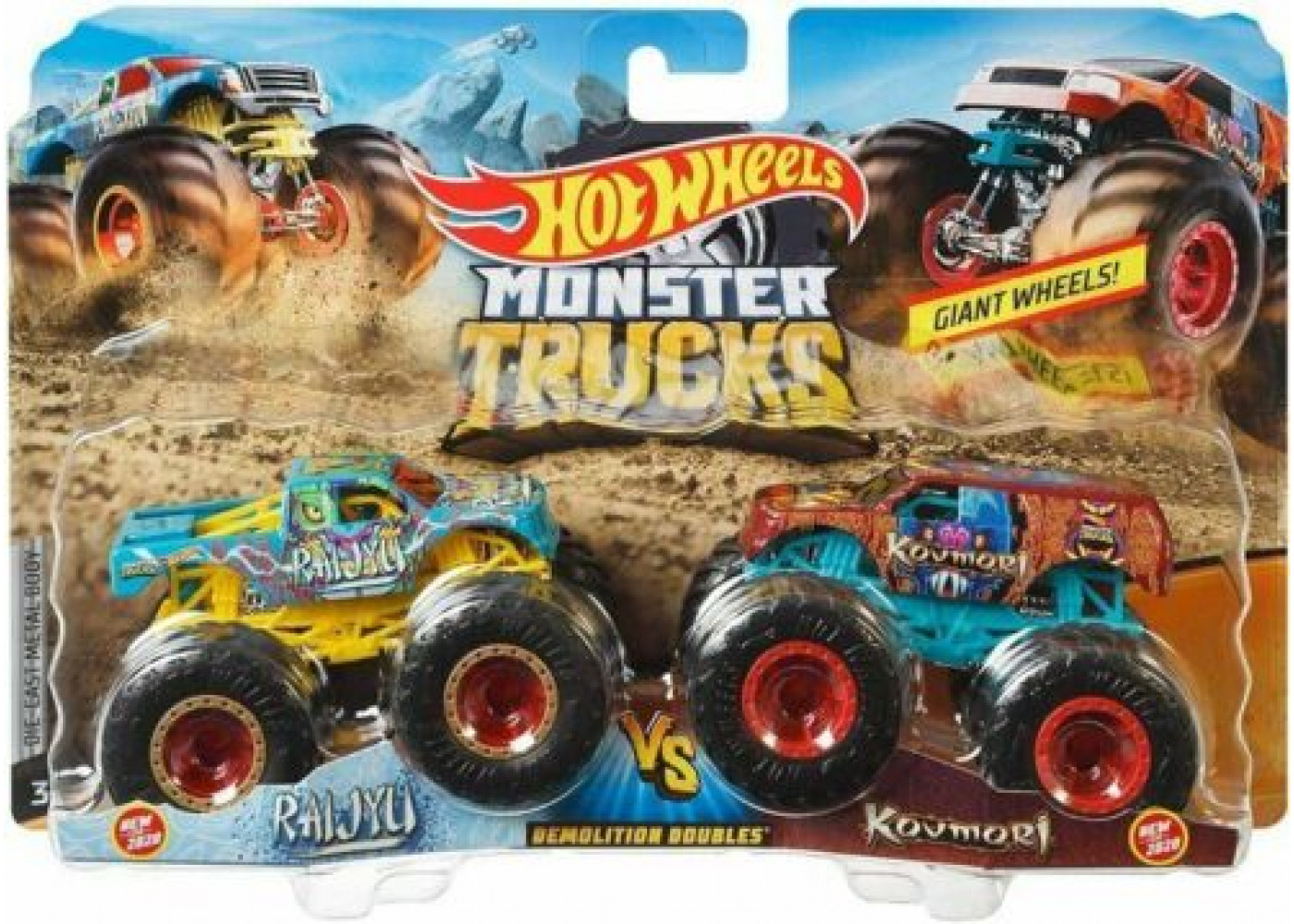 Машинки Хот Вилс Райджю против Ковмори Монстр Трак Monster Trucks Raijyu VS Kovmori Hot Wheels GJF66