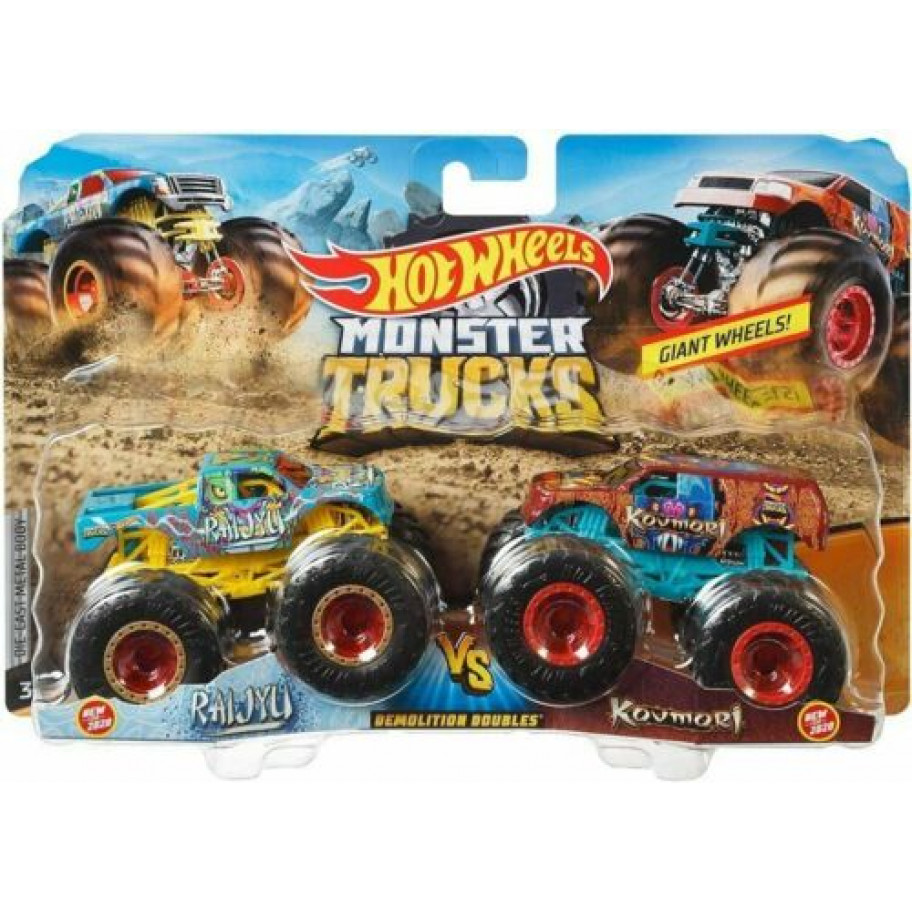 Машинки Хот Вилс Райджю против Ковмори Монстр Трак Monster Trucks Raijyu VS Kovmori Hot Wheels GJF66