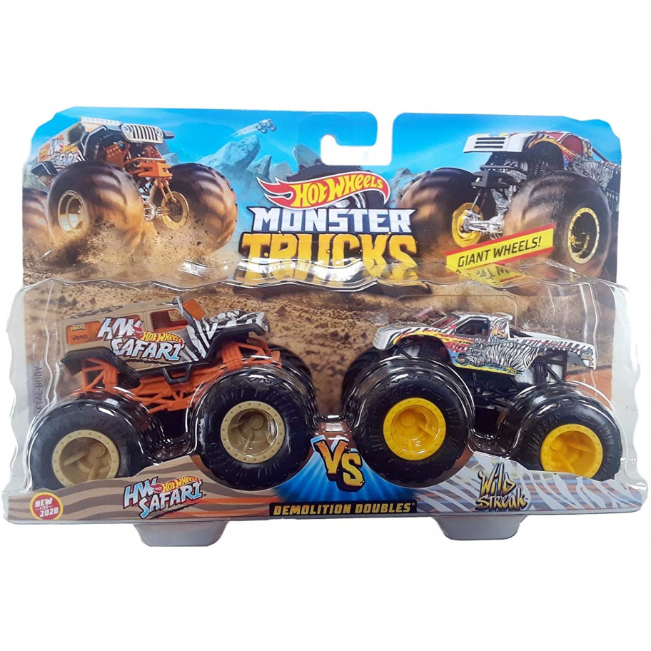 Машинки Хот Вилс Сафари против Дикаря Монстр Трак Monster Trucks Safari vs Wild Streak Hot Wheels GJF64