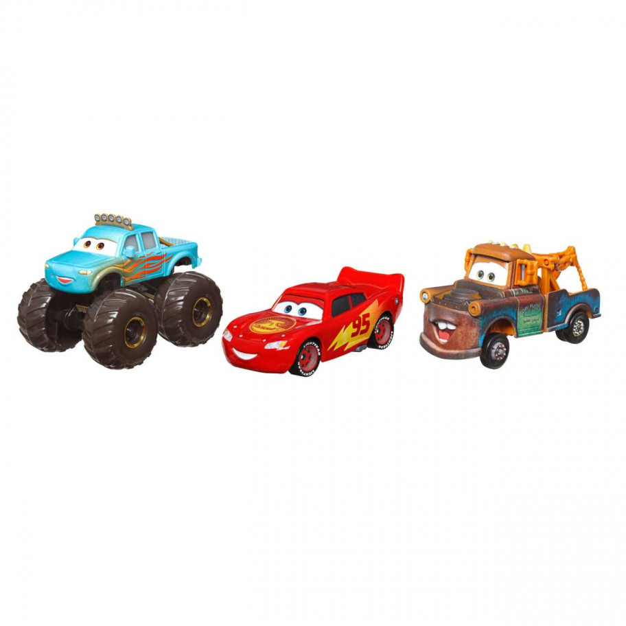 Набор 3 шт Машинки 1:55 Тачки Disney Pixar Cars On The Road Mattel HPL99