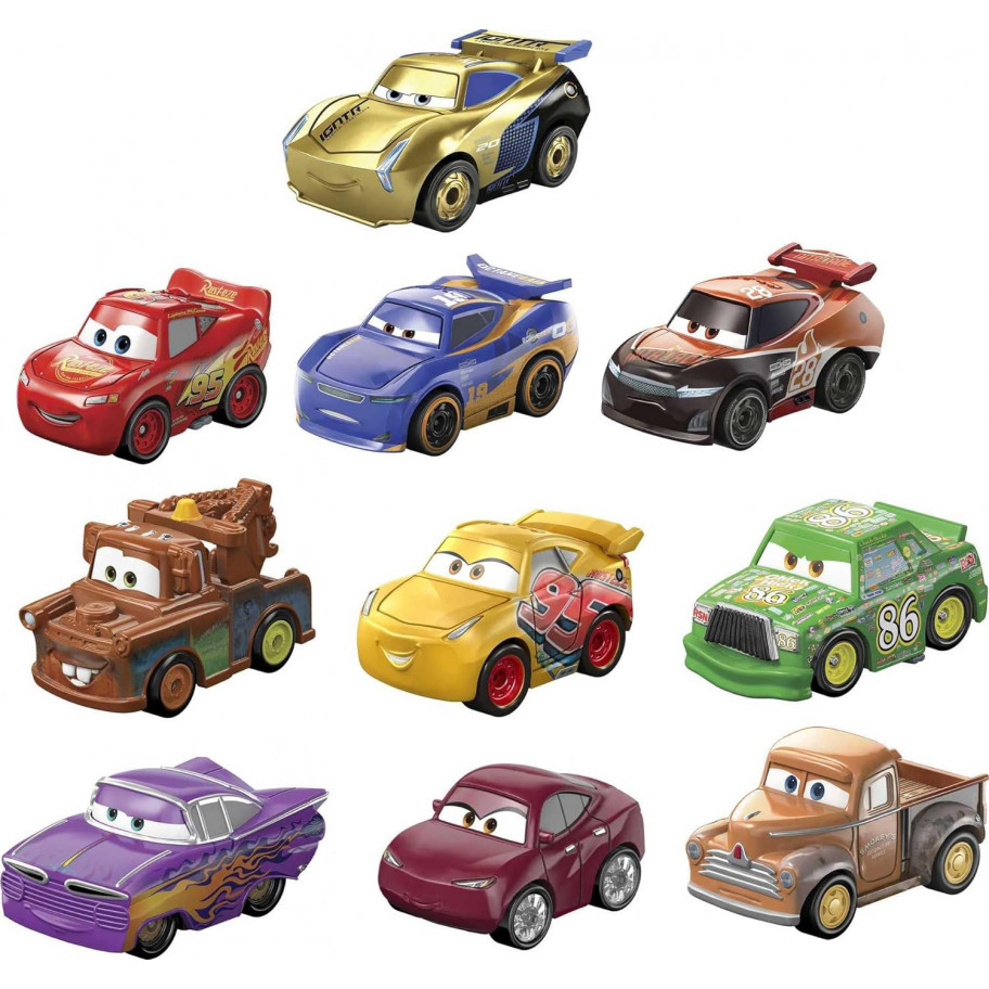 Набір з 10 машинок Тачки Disney Pixar Cars Mini Racers Mattel GKG23