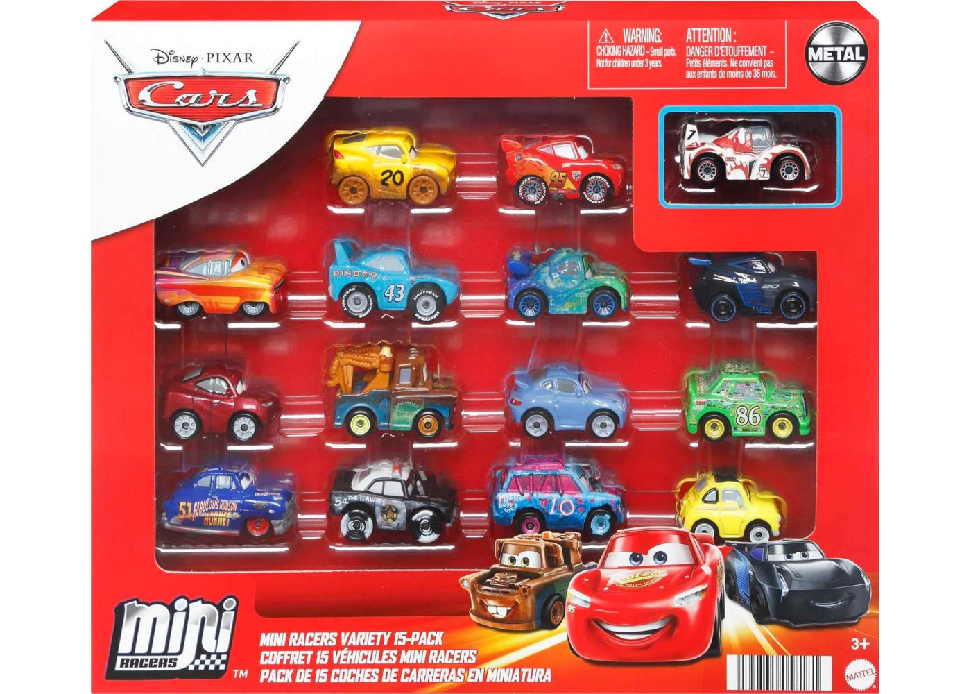 Набір з 15 машинок Disney Pixar Cars Mini Racers Variety Mattel HGV54