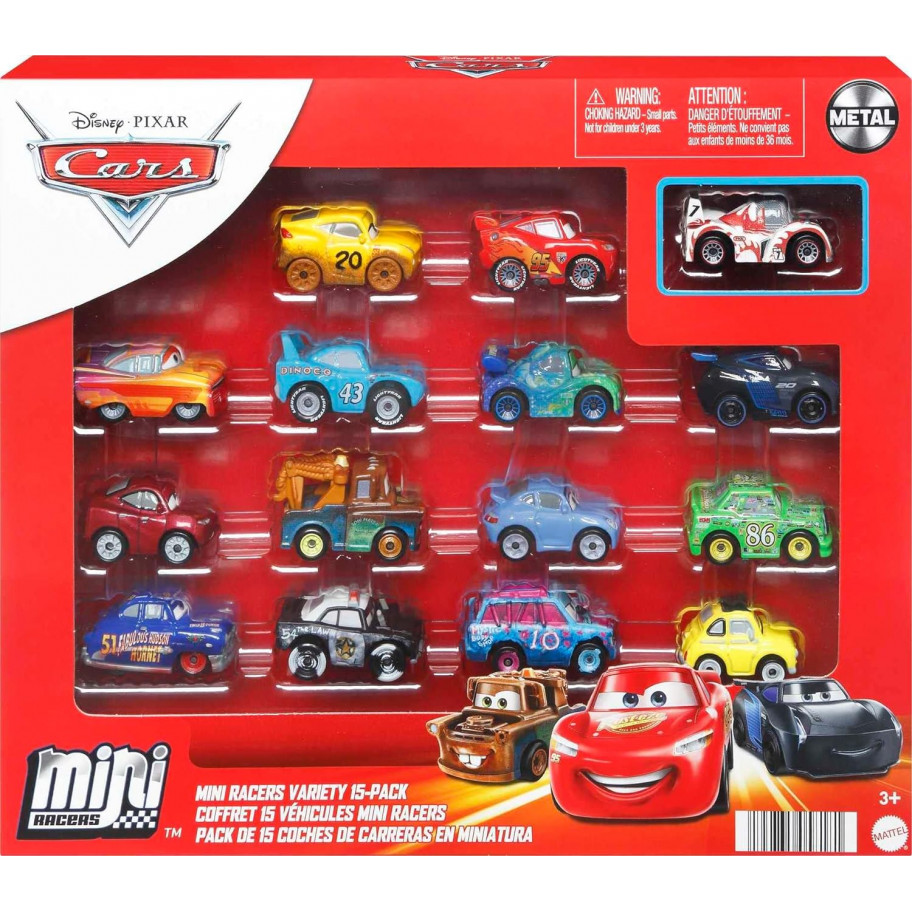 Набір з 15 машинок Disney Pixar Cars Mini Racers Variety Mattel HGV54