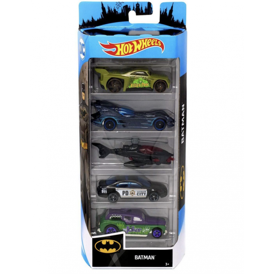 Набор из 5 машинок Хот Вилс Бетмен Hot Wheels Batman Mattel FYL09-1