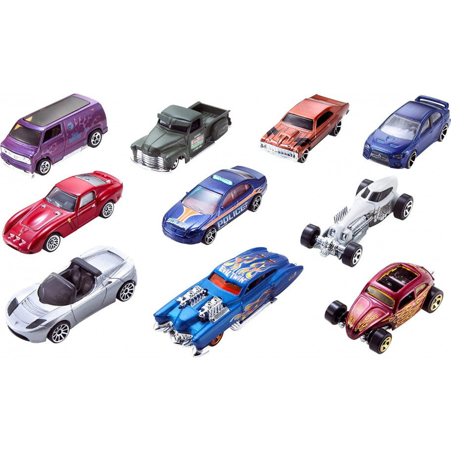 Набір з 10 машинок Хот Вілс Hot Wheels Styles May Vary Mattel 54886