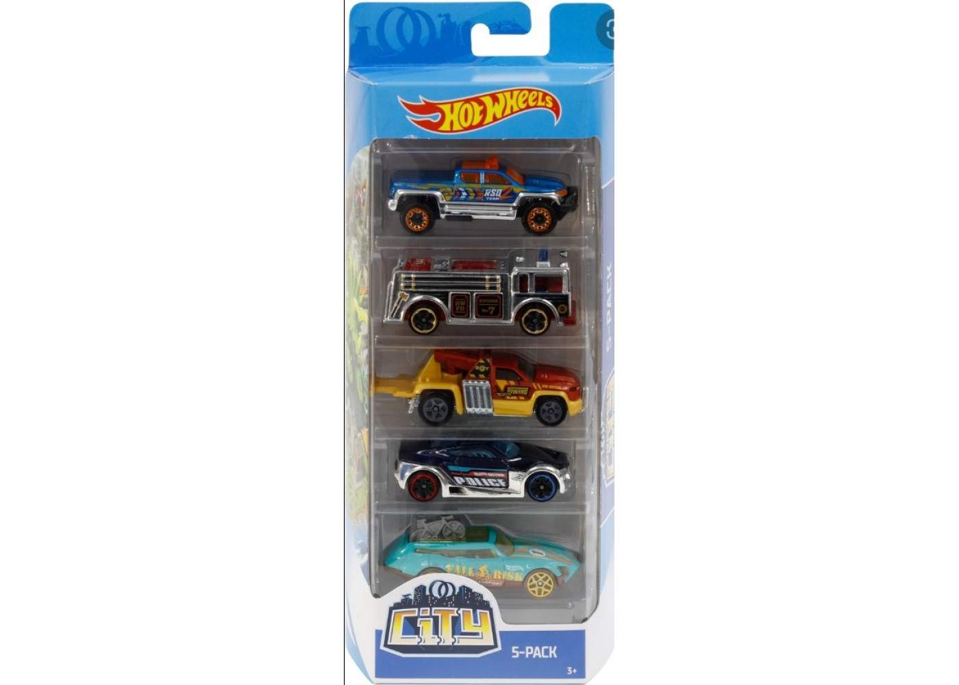 Набір з 5 машинок Хот Вілс Місто Hot Wheels City Mattel FYL24