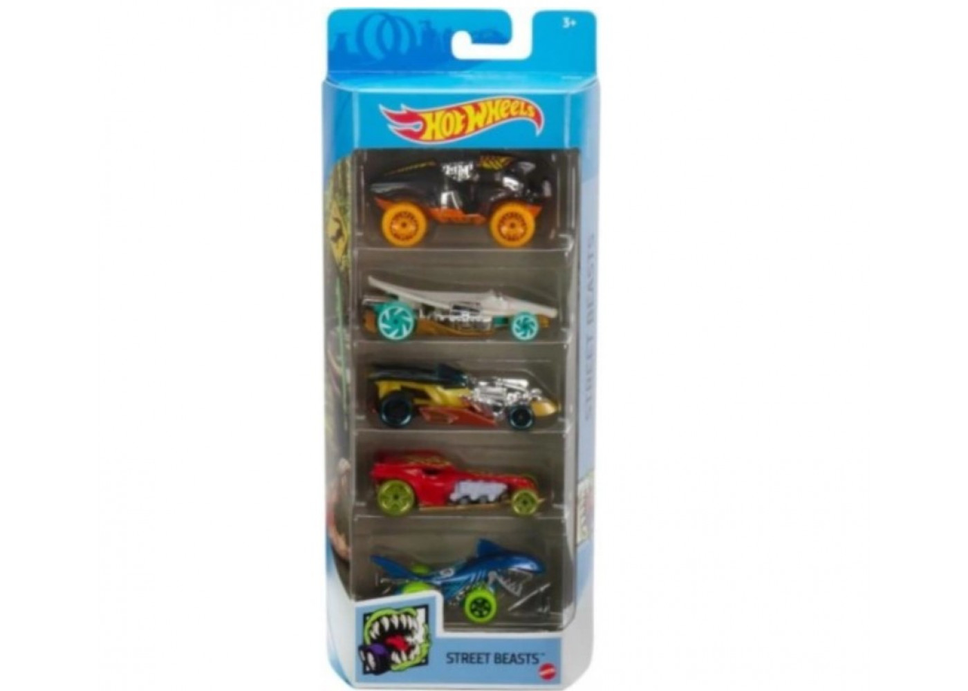 Набір з 5 машинок Хот Вілс Вуличні Звірі Hot Wheels Street Beasts Mattel GTN49