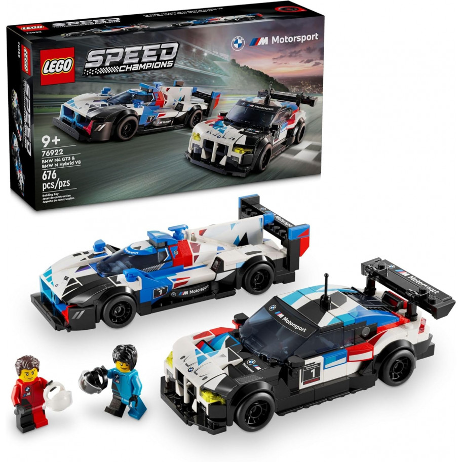 Конструктор Гоночні Автомобілі Лего БМВ 676 деталей Speed ​​Champions BMW M4 GT3 BMW M Hybrid V8 LEGO 76922