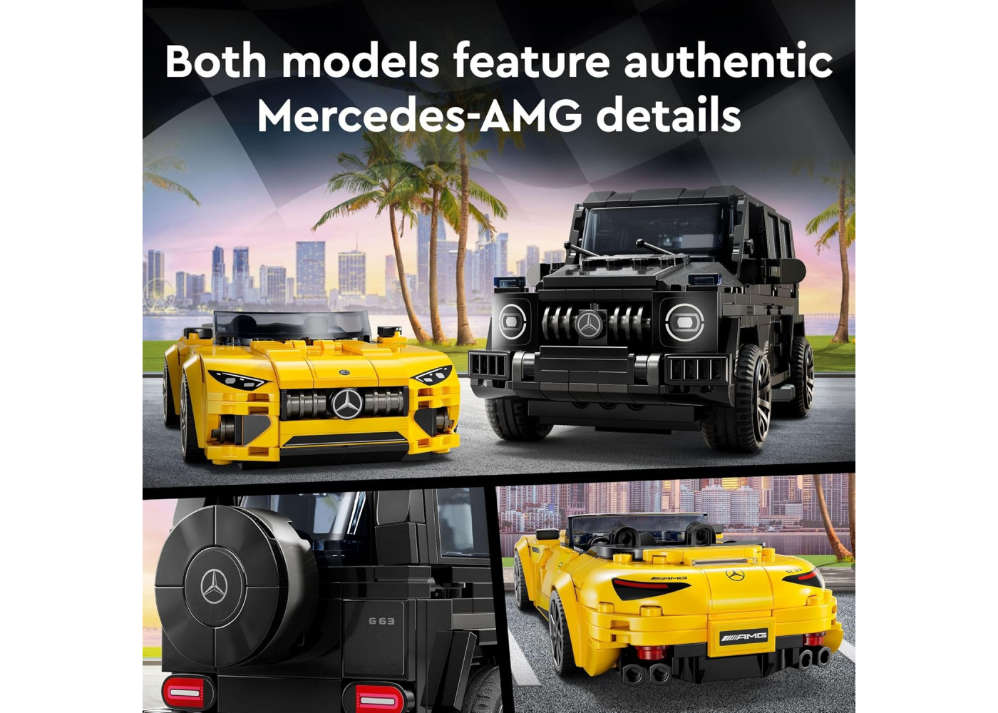Конструктор Лего Чемпионы Мерседес 806 деталей Speed Champions Mercedes-AMG G63 Mercedes-AMG SL63 LEGO 76924