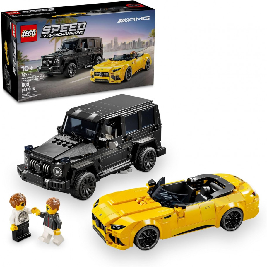 Конструктор Лего Чемпіони Мерседес 806 деталей Speed Champions Mercedes-AMG G63 Mercedes-AMG SL63 LEGO 76924