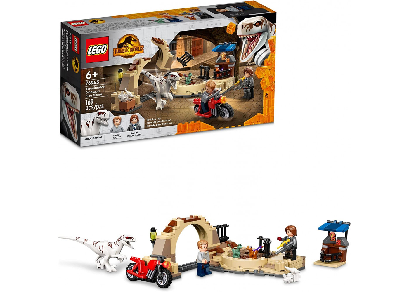 Конструктор Лего Динозавр Атроцираптор Lego Jurassic World Atrociraptor Dinosaur Bike Chase 76945