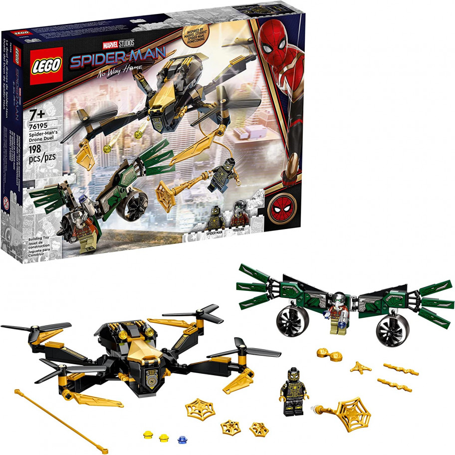 Конструктор Лего Марвел Дуэль Дронов Человек Паук Lego Marvel Spider-Man’s Drone Duel 76195