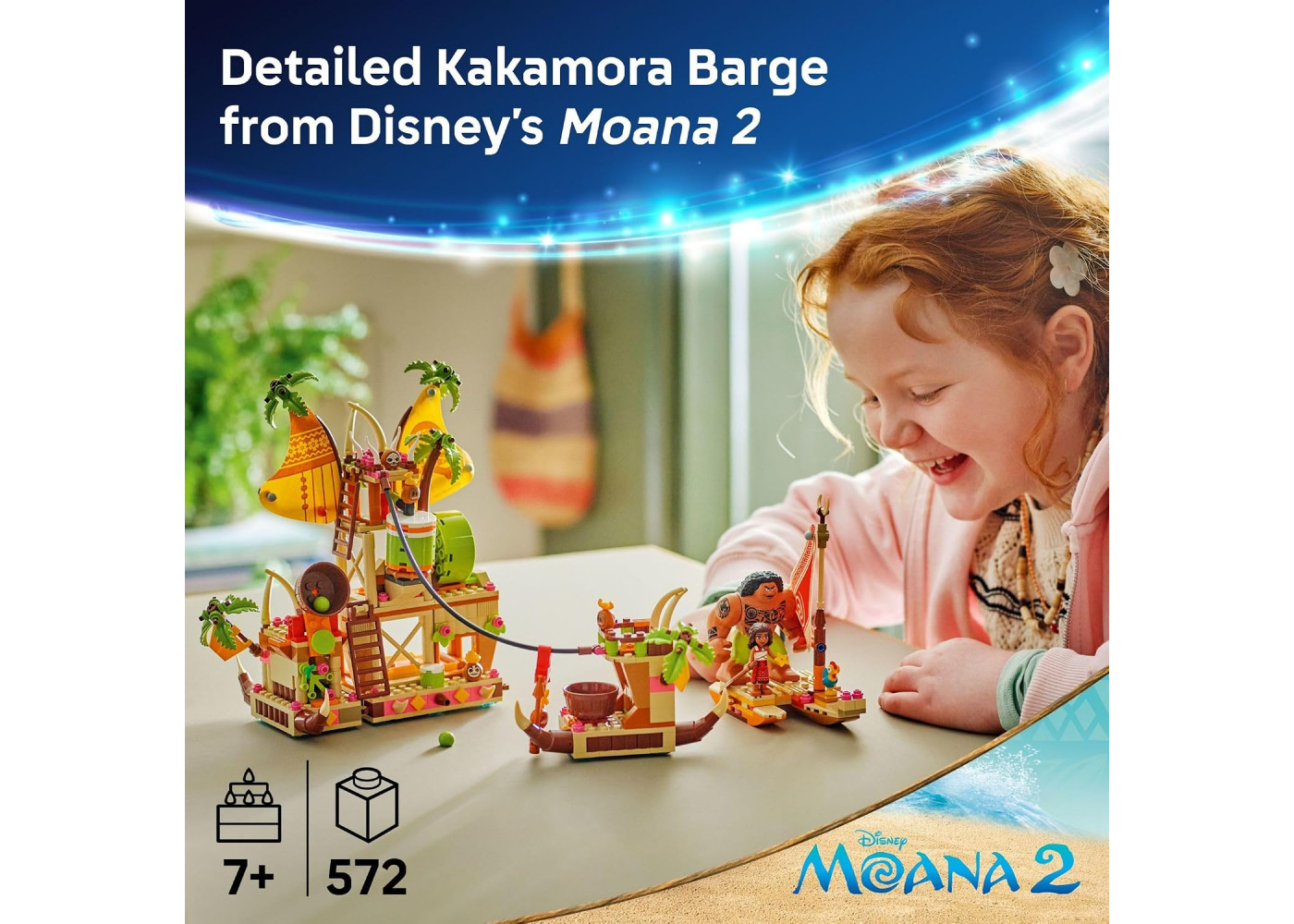 Конструктор Лего Моана 2 Баржа Какамора 572 деталей Disney Moana 2 Kakamora Barge Lego 43258