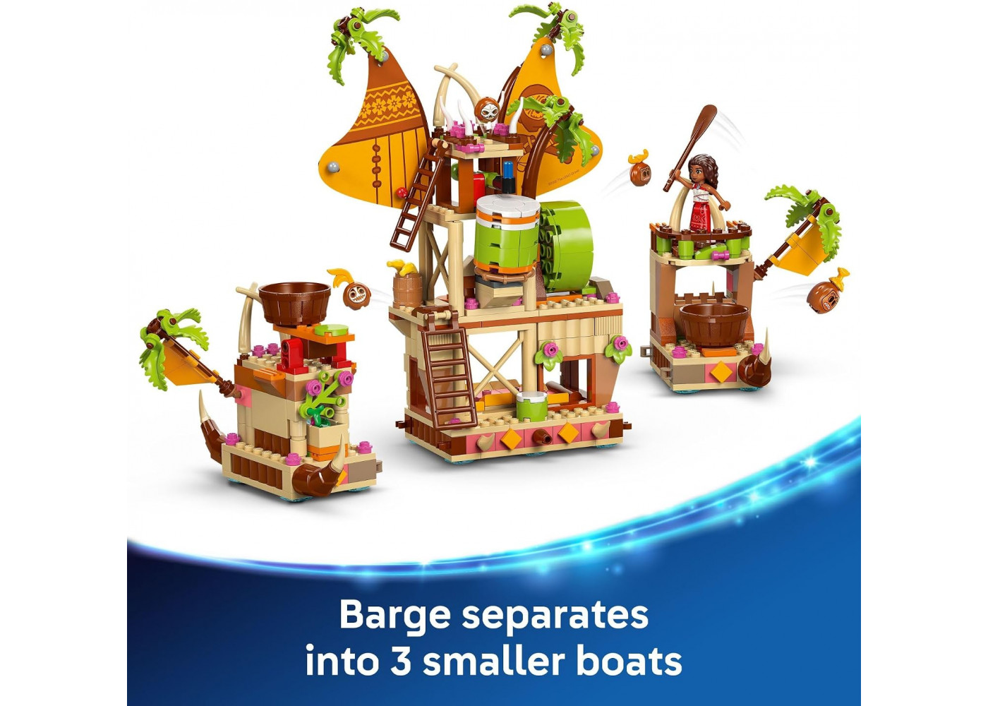 Конструктор Лего Моана 2 Баржа Какамора 572 деталей Disney Moana 2 Kakamora Barge Lego 43258