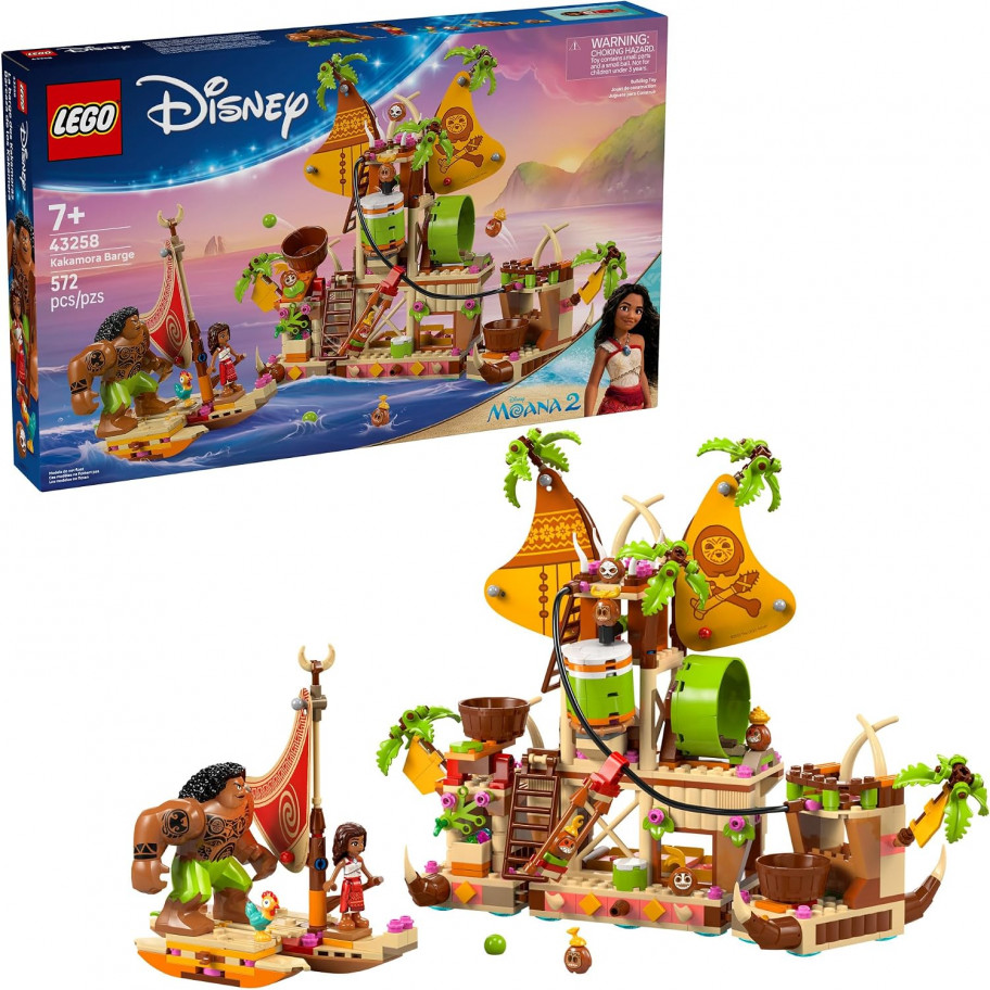 Конструктор Лего Моана 2 Баржа Какамора 572 деталей Disney Moana 2 Kakamora Barge Lego 43258