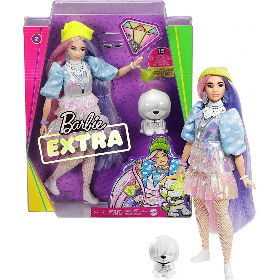 Лялька Барбі Екстра Мерехтливий образ Barbie Extra Shimmery Look Mattel GVR05