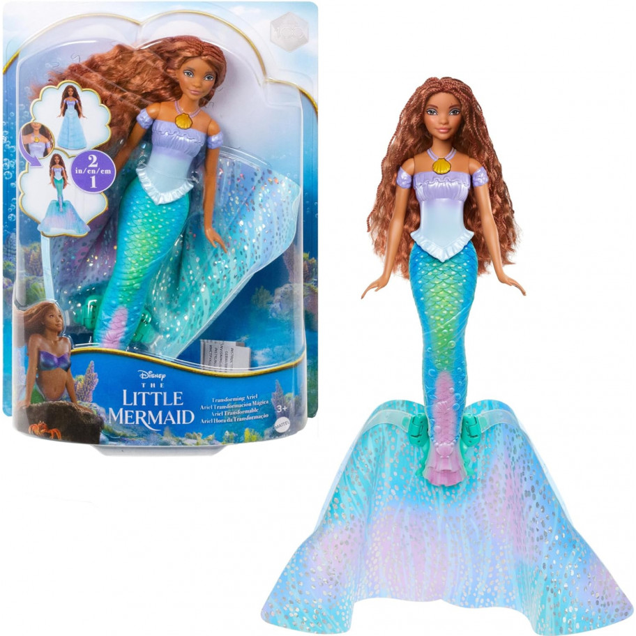 Кукла Барби 2 в 1 Русалочка Ариэль 2023 Disney The Little Mermaid Ariel Mattel HLX13