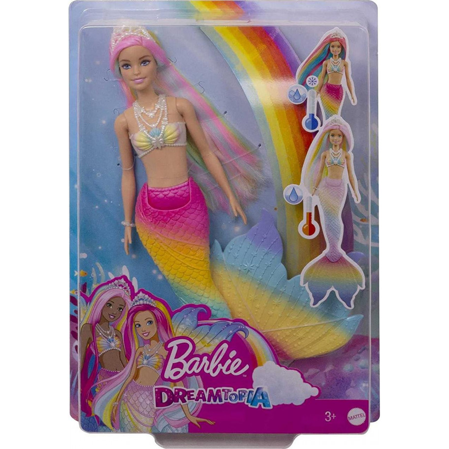 Лялька Барбі Русалочка (Пошкоджена Упаковка!) Змінює Колір Barbie Dreamtopia Rainbow Magic Mermaid Doll Mattel GTFB89